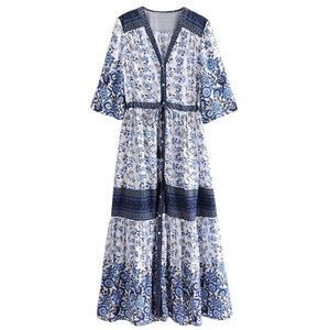 NWT Boho Floral Maxi/Midi Dress